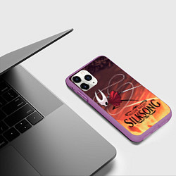 Чехол iPhone 11 Pro матовый Герой Hollow knight silksong, цвет: 3D-фиолетовый — фото 2