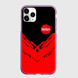 Чехол iPhone 11 Pro матовый Nasa краски красные, цвет: 3D-фиолетовый