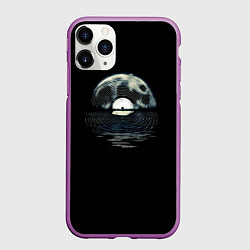 Чехол iPhone 11 Pro матовый Лунная виниловая пластинка, цвет: 3D-фиолетовый