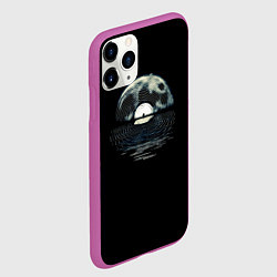 Чехол iPhone 11 Pro матовый Лунная виниловая пластинка, цвет: 3D-фиолетовый — фото 2