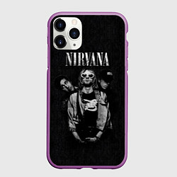 Чехол iPhone 11 Pro матовый Nirvana kurt krist dave, цвет: 3D-фиолетовый
