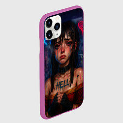 Чехол iPhone 11 Pro матовый Девушка с разбитым сердцем, цвет: 3D-фиолетовый — фото 2