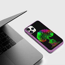 Чехол iPhone 11 Pro матовый Книжное древо, цвет: 3D-фиолетовый — фото 2