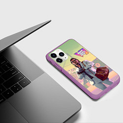Чехол iPhone 11 Pro матовый Рауль Баутиста Gta 6, цвет: 3D-фиолетовый — фото 2