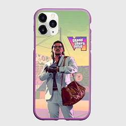 Чехол iPhone 11 Pro матовый Рауль Баутиста Gta 6, цвет: 3D-фиолетовый