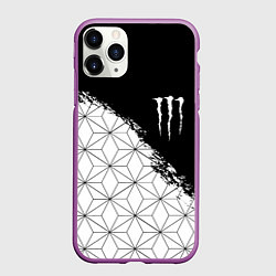Чехол iPhone 11 Pro матовый Monster energy geometry splash, цвет: 3D-фиолетовый