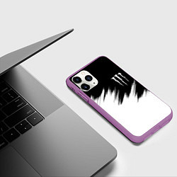 Чехол iPhone 11 Pro матовый Monster energy белые штрихи, цвет: 3D-фиолетовый — фото 2