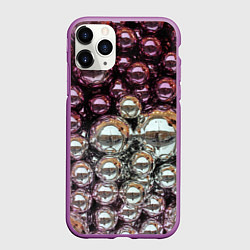 Чехол iPhone 11 Pro матовый Новогодние блики, цвет: 3D-фиолетовый