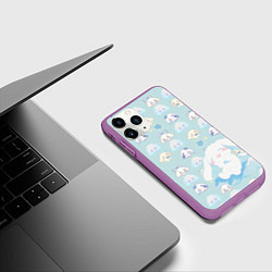 Чехол iPhone 11 Pro матовый Нежные зайки, цвет: 3D-фиолетовый — фото 2