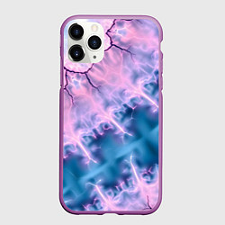 Чехол iPhone 11 Pro матовый Вода и розовая абстракция, цвет: 3D-фиолетовый