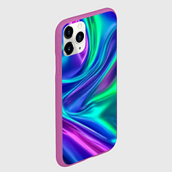 Чехол iPhone 11 Pro матовый Neon waves, цвет: 3D-фиолетовый — фото 2