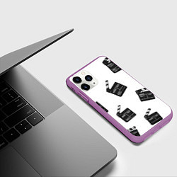 Чехол iPhone 11 Pro матовый Съёмочная хлопушка, цвет: 3D-фиолетовый — фото 2