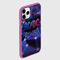 Чехол iPhone 11 Pro матовый ACDC лого в градиенте, цвет: 3D-фиолетовый — фото 2