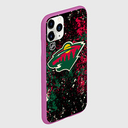 Чехол iPhone 11 Pro матовый Minnesota Wild NHL black, цвет: 3D-фиолетовый — фото 2