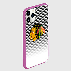 Чехол iPhone 11 Pro матовый Чикаго Блэкхокс - геометрический паттерн с градиен, цвет: 3D-фиолетовый — фото 2