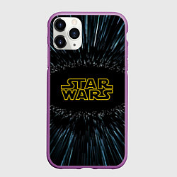 Чехол iPhone 11 Pro матовый Звёздные войны космический прыжок, цвет: 3D-фиолетовый
