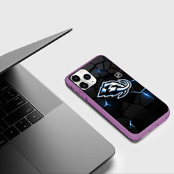 Чехол iPhone 11 Pro матовый Юта Маммот - НХЛ хоккей, цвет: 3D-фиолетовый — фото 2