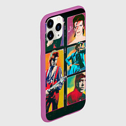 Чехол iPhone 11 Pro матовый David Bowie vintage collage, цвет: 3D-фиолетовый — фото 2