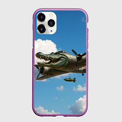 Чехол iPhone 11 Pro матовый Бомбардиро крокодило, цвет: 3D-фиолетовый