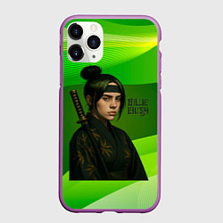 Чехол iPhone 11 Pro матовый Билли Айлиш в стиле ниндзи, цвет: 3D-фиолетовый