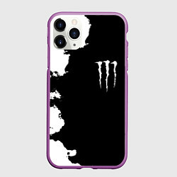 Чехол iPhone 11 Pro матовый Monster energy краски белые, цвет: 3D-фиолетовый