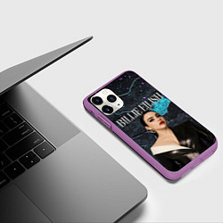 Чехол iPhone 11 Pro матовый Билли Айлиш в деловом костюме, цвет: 3D-фиолетовый — фото 2