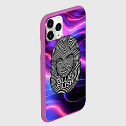 Чехол iPhone 11 Pro матовый Портрет Билли Айлиш из линий, цвет: 3D-фиолетовый — фото 2