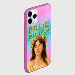 Чехол iPhone 11 Pro матовый Билли Айлиш с цветочным венком на голове, цвет: 3D-фиолетовый — фото 2