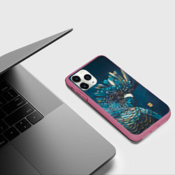 Чехол iPhone 11 Pro матовый Попугай акварельный - big picture, цвет: 3D-малиновый — фото 2