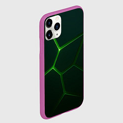 Чехол iPhone 11 Pro матовый Зеленые нано плиты, цвет: 3D-фиолетовый — фото 2