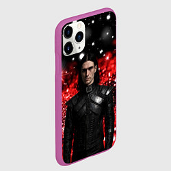 Чехол iPhone 11 Pro матовый Bones в кожаной куртке, цвет: 3D-фиолетовый — фото 2