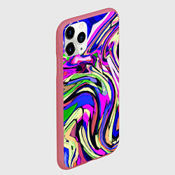 Чехол iPhone 11 Pro матовый Абстракция пластика синий, цвет: 3D-малиновый — фото 2