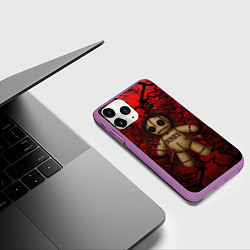 Чехол iPhone 11 Pro матовый Кукла Вуду Bones, цвет: 3D-фиолетовый — фото 2