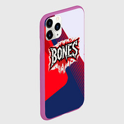 Чехол iPhone 11 Pro матовый Bones лого на красной краске, цвет: 3D-фиолетовый — фото 2