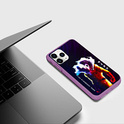 Чехол iPhone 11 Pro матовый Anime OPM Saitama The Strongest Hero, цвет: 3D-фиолетовый — фото 2