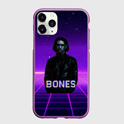 Чехол iPhone 11 Pro матовый Bones retrowave, цвет: 3D-фиолетовый