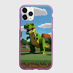 Чехол iPhone 11 Pro матовый Тираннозавр рекс - Майнкрафт