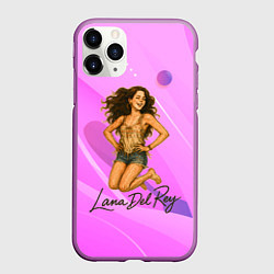 Чехол iPhone 11 Pro матовый Lana Del Rey прыгает, цвет: 3D-фиолетовый