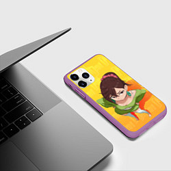 Чехол iPhone 11 Pro матовый Дандадан - Момочка, цвет: 3D-фиолетовый — фото 2