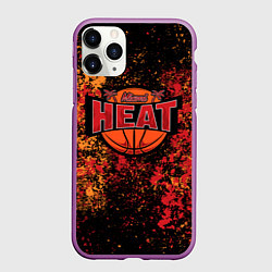 Чехол iPhone 11 Pro матовый Майами Хит - цветовой хаос, цвет: 3D-фиолетовый