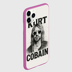 Чехол iPhone 11 Pro матовый Kurt Cobain - grunge-art, цвет: 3D-фиолетовый — фото 2
