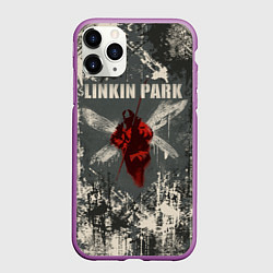 Чехол iPhone 11 Pro матовый Linkin Park - Hybrid Theory, цвет: 3D-фиолетовый