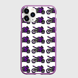 Чехол iPhone 11 Pro матовый Motorcycle purple, цвет: 3D-фиолетовый