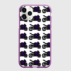 Чехол iPhone 11 Pro матовый The motorcycle is dark purple, цвет: 3D-фиолетовый