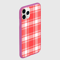 Чехол iPhone 11 Pro матовый Checked red white, цвет: 3D-фиолетовый — фото 2