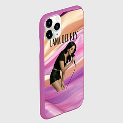 Чехол iPhone 11 Pro матовый Lana Del Rey поет в микрофон, цвет: 3D-фиолетовый — фото 2
