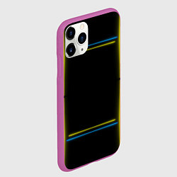 Чехол iPhone 11 Pro матовый Neon yellow blue, цвет: 3D-фиолетовый — фото 2