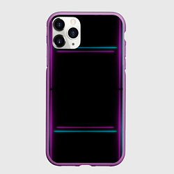 Чехол iPhone 11 Pro матовый Neon pink light blue, цвет: 3D-фиолетовый