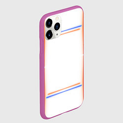 Чехол iPhone 11 Pro матовый Neon white orange blue, цвет: 3D-фиолетовый — фото 2