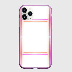 Чехол iPhone 11 Pro матовый Neon white orange pink, цвет: 3D-фиолетовый